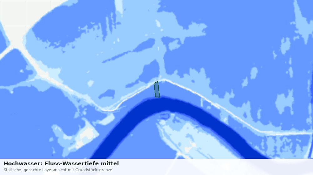 Statische Kartenansicht: Hochwasser: Fluss-Wassertiefe mittel