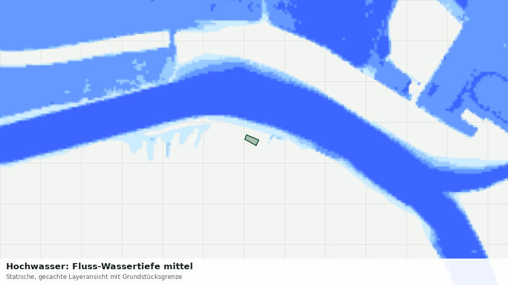 Statische Kartenansicht: Hochwasser: Fluss-Wassertiefe mittel