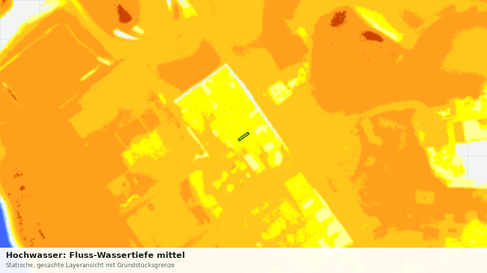 Statische Kartenansicht: Hochwasser: Fluss-Wassertiefe mittel