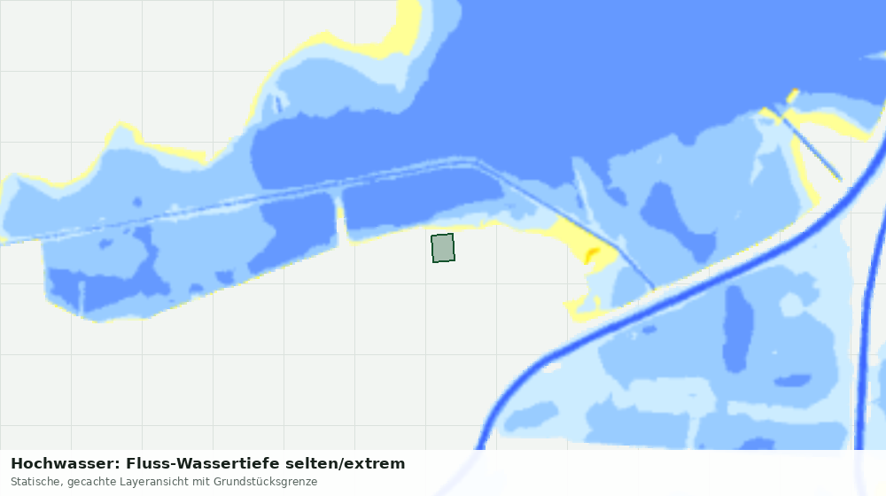 Statische Kartenansicht: Hochwasser: Fluss-Wassertiefe selten/extrem