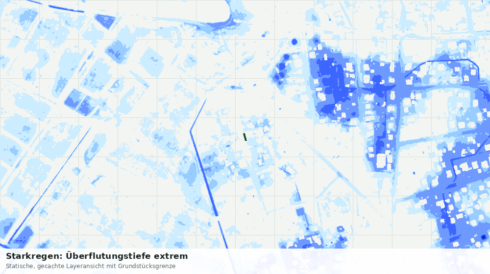 Statische Kartenansicht: Starkregen: Überflutungstiefe extrem