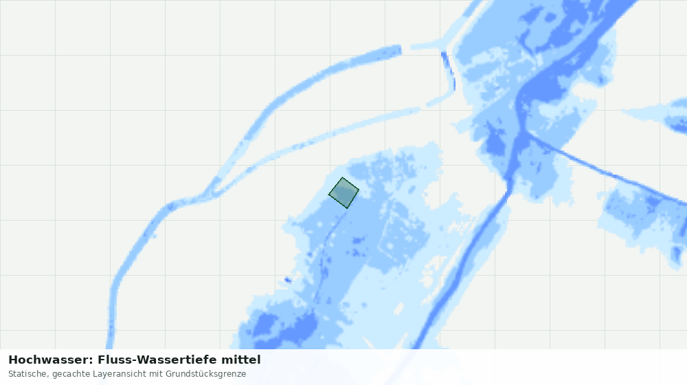 Statische Kartenansicht: Hochwasser: Fluss-Wassertiefe mittel