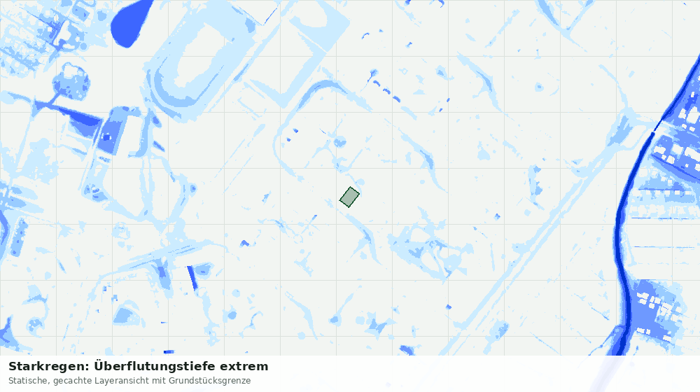 Statische Kartenansicht: Starkregen: Überflutungstiefe extrem
