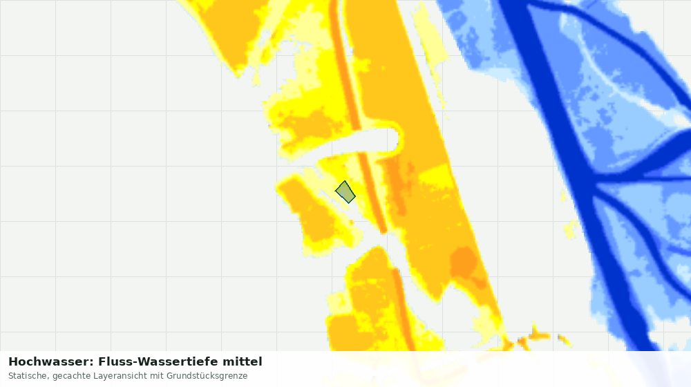 Statische Kartenansicht: Hochwasser: Fluss-Wassertiefe mittel