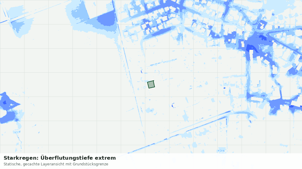 Statische Kartenansicht: Starkregen: Überflutungstiefe extrem