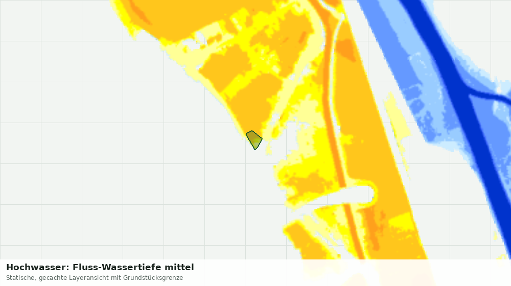 Statische Kartenansicht: Hochwasser: Fluss-Wassertiefe mittel