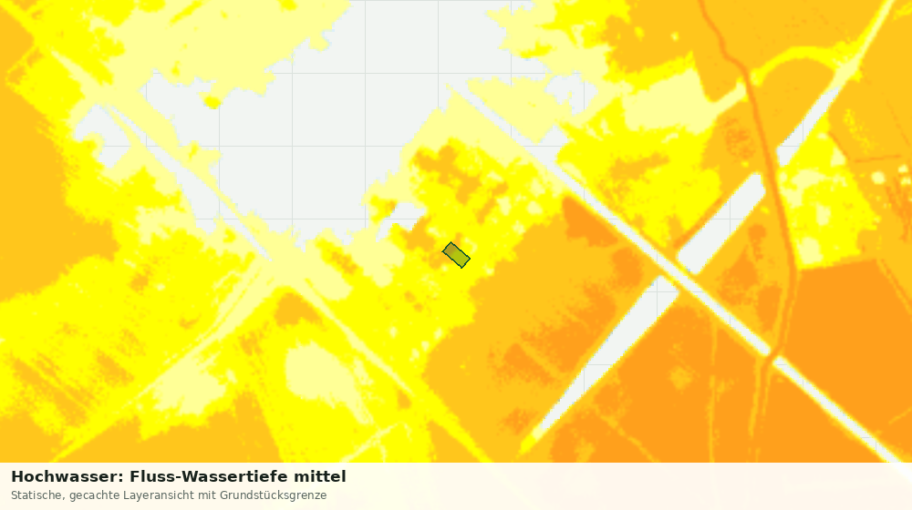 Statische Kartenansicht: Hochwasser: Fluss-Wassertiefe mittel