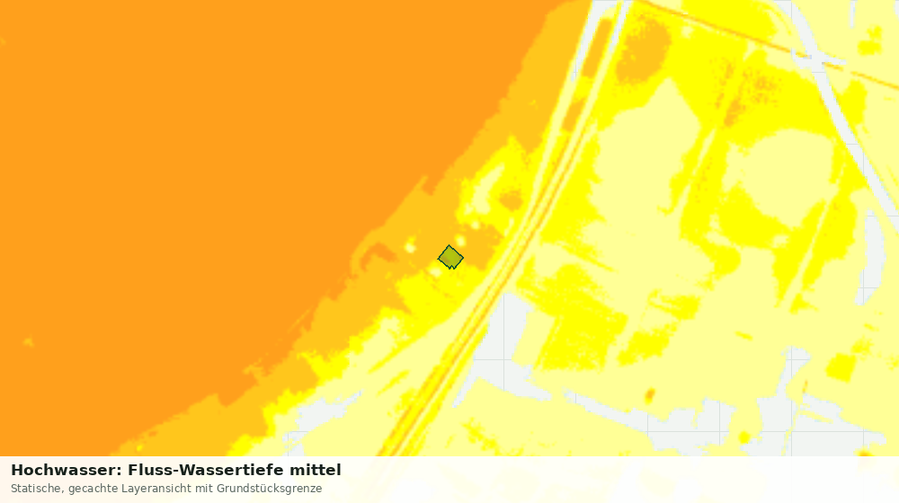 Statische Kartenansicht: Hochwasser: Fluss-Wassertiefe mittel