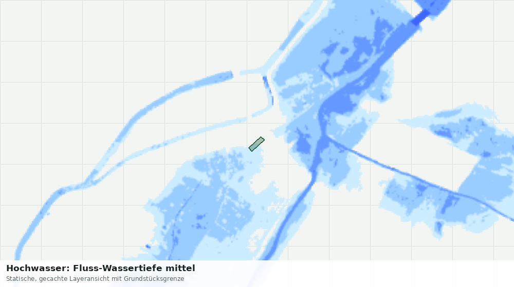 Statische Kartenansicht: Hochwasser: Fluss-Wassertiefe mittel