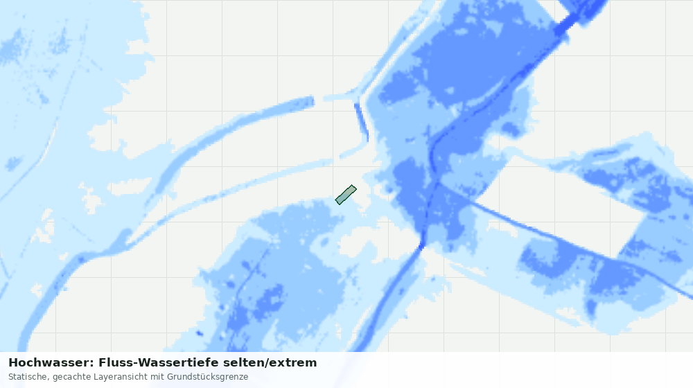 Statische Kartenansicht: Hochwasser: Fluss-Wassertiefe selten/extrem