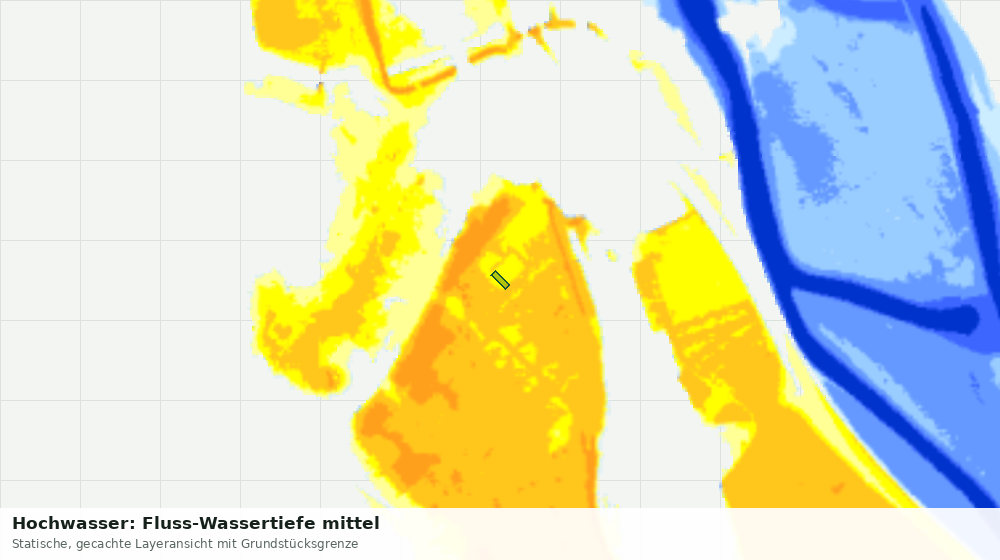 Statische Kartenansicht: Hochwasser: Fluss-Wassertiefe mittel