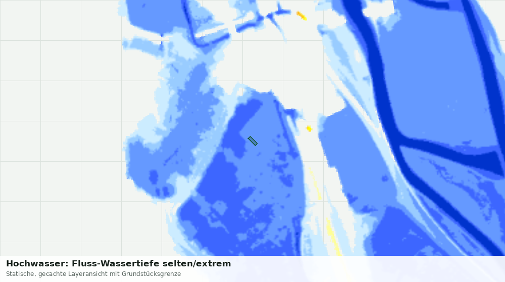 Statische Kartenansicht: Hochwasser: Fluss-Wassertiefe selten/extrem