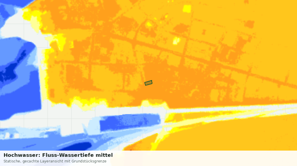Statische Kartenansicht: Hochwasser: Fluss-Wassertiefe mittel