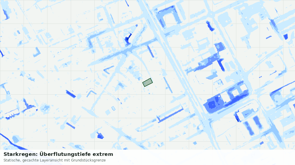Statische Kartenansicht: Starkregen: Überflutungstiefe extrem
