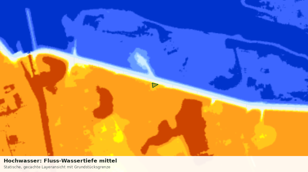 Statische Kartenansicht: Hochwasser: Fluss-Wassertiefe mittel