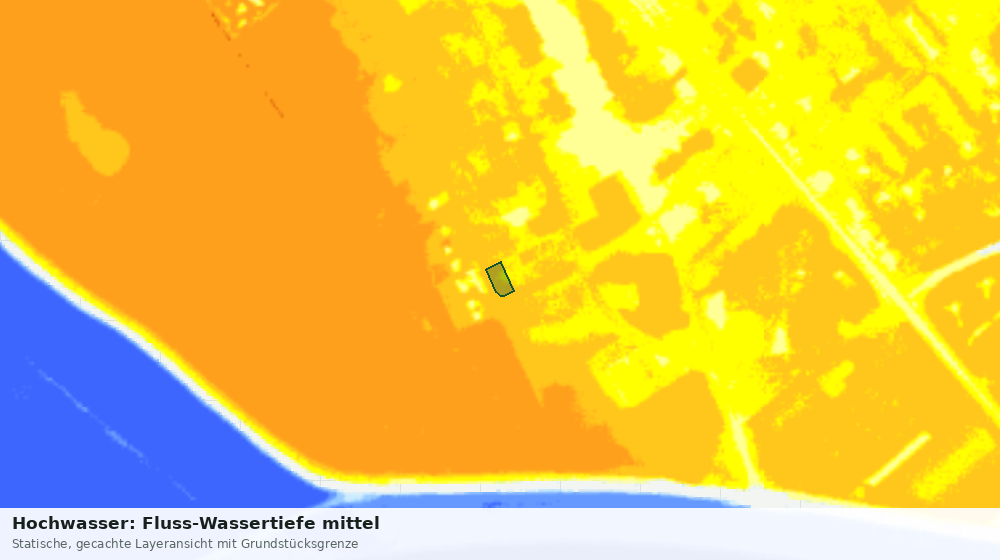 Statische Kartenansicht: Hochwasser: Fluss-Wassertiefe mittel