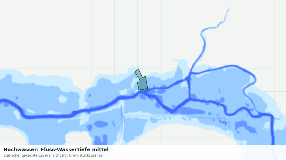 Statische Kartenansicht: Hochwasser: Fluss-Wassertiefe mittel