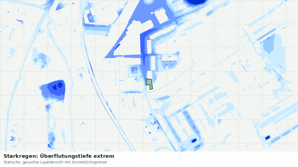 Statische Kartenansicht: Starkregen: Überflutungstiefe extrem