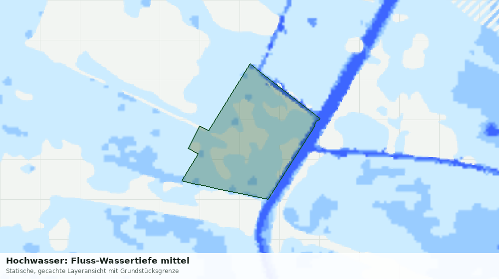 Statische Kartenansicht: Hochwasser: Fluss-Wassertiefe mittel