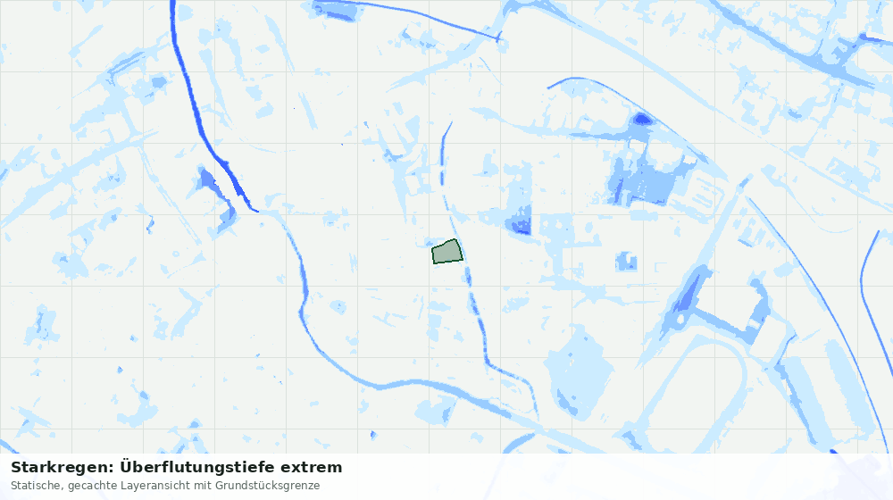 Statische Kartenansicht: Starkregen: Überflutungstiefe extrem