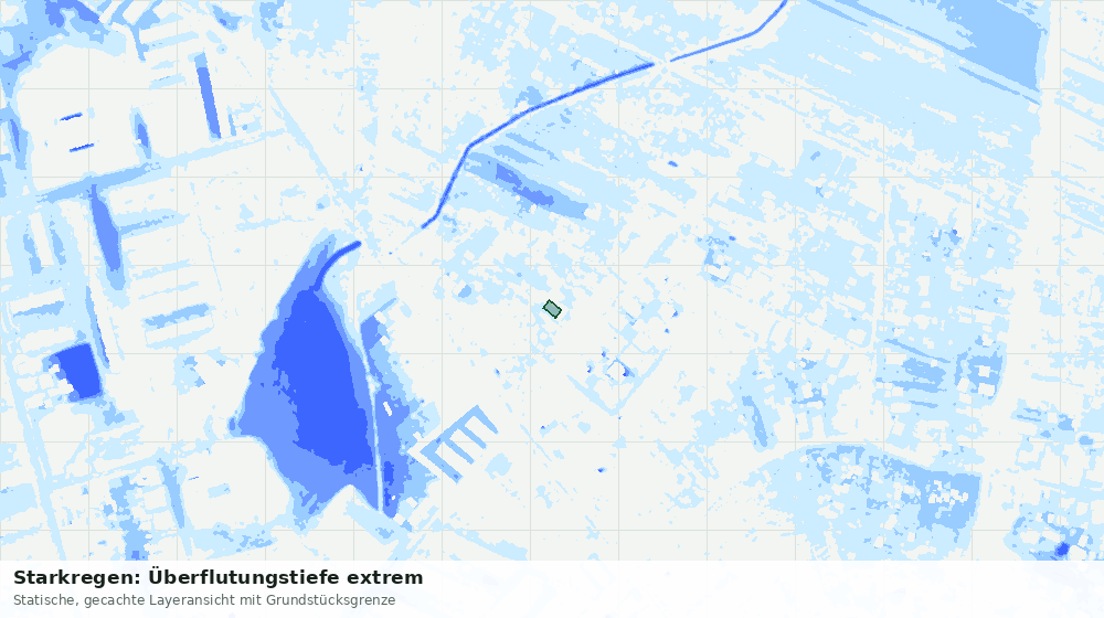 Statische Kartenansicht: Starkregen: Überflutungstiefe extrem