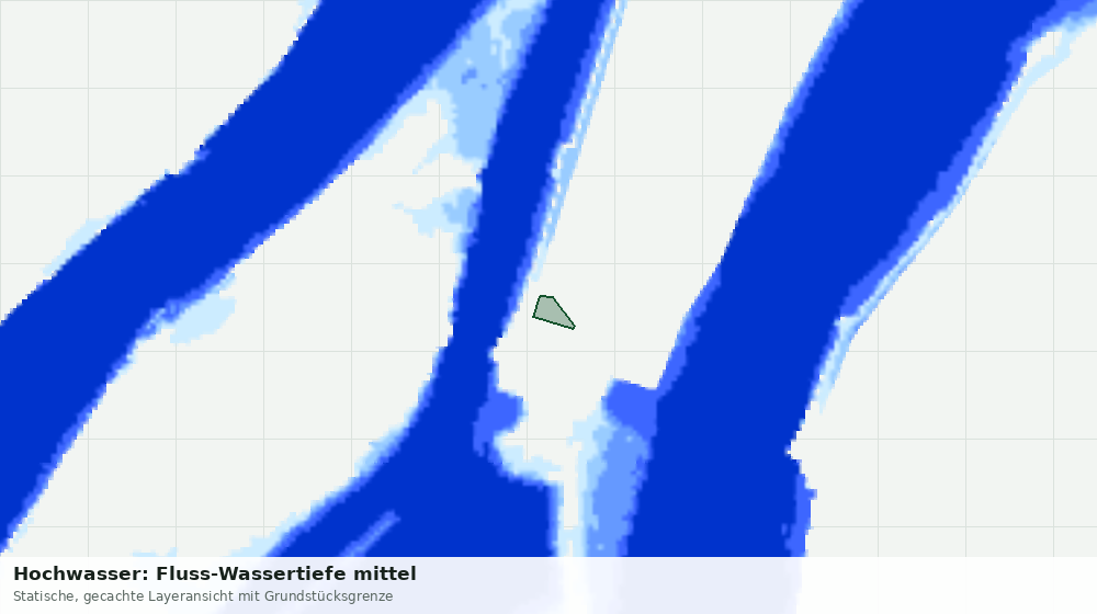 Statische Kartenansicht: Hochwasser: Fluss-Wassertiefe mittel