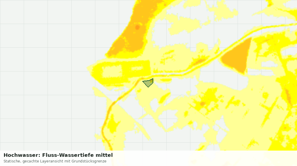 Statische Kartenansicht: Hochwasser: Fluss-Wassertiefe mittel