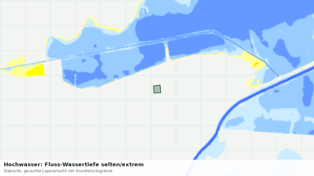 Statische Kartenansicht: Hochwasser: Fluss-Wassertiefe selten/extrem
