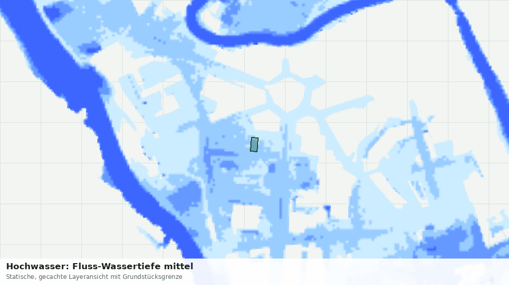 Statische Kartenansicht: Hochwasser: Fluss-Wassertiefe mittel