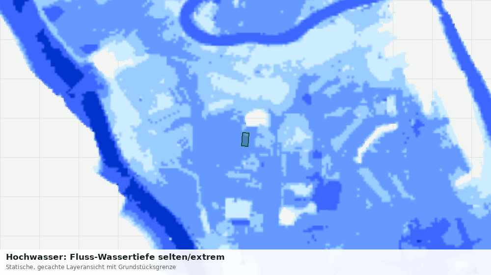 Statische Kartenansicht: Hochwasser: Fluss-Wassertiefe selten/extrem