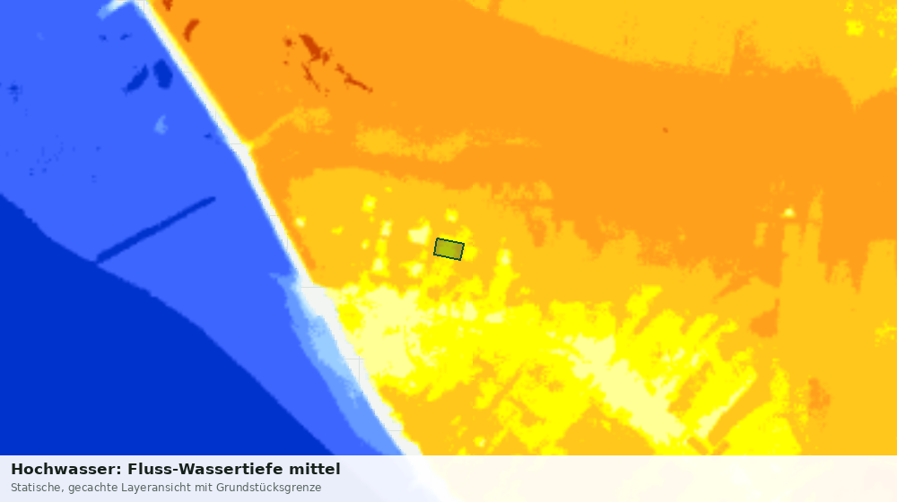 Statische Kartenansicht: Hochwasser: Fluss-Wassertiefe mittel