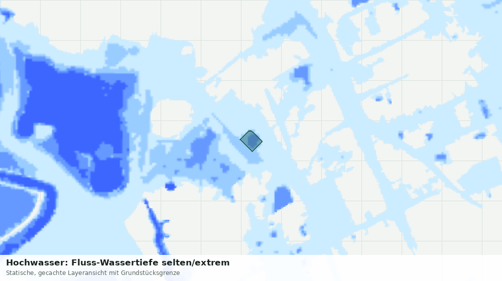 Statische Kartenansicht: Hochwasser: Fluss-Wassertiefe selten/extrem