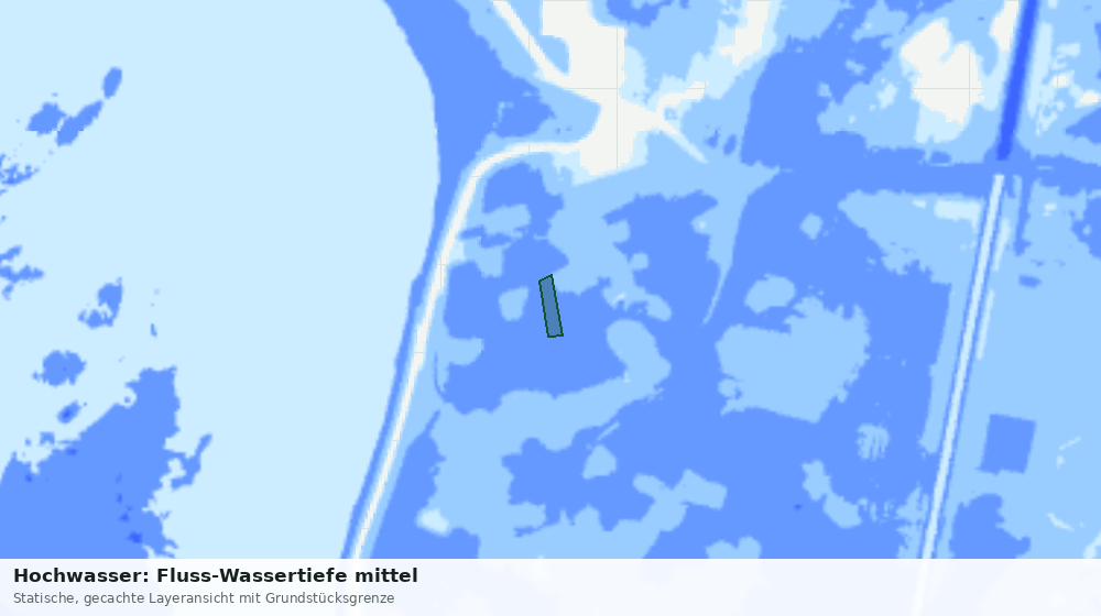 Statische Kartenansicht: Hochwasser: Fluss-Wassertiefe mittel