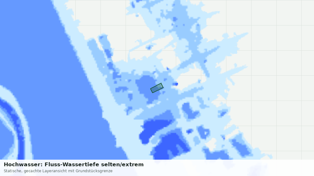 Statische Kartenansicht: Hochwasser: Fluss-Wassertiefe selten/extrem