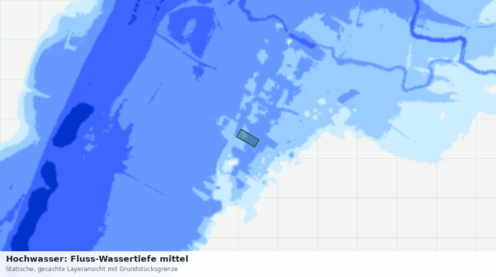 Statische Kartenansicht: Hochwasser: Fluss-Wassertiefe mittel