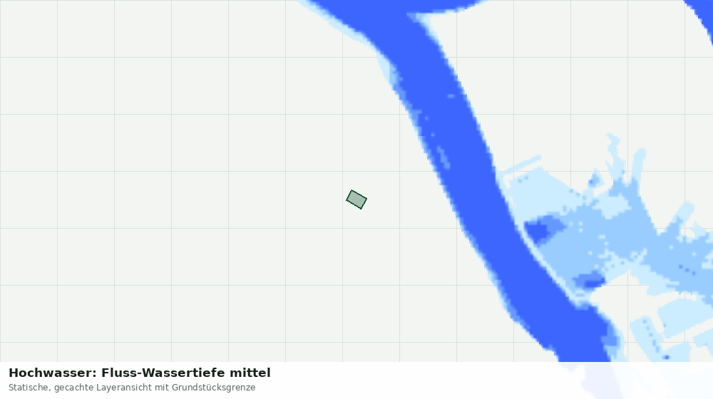 Statische Kartenansicht: Hochwasser: Fluss-Wassertiefe mittel