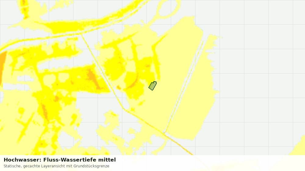 Statische Kartenansicht: Hochwasser: Fluss-Wassertiefe mittel