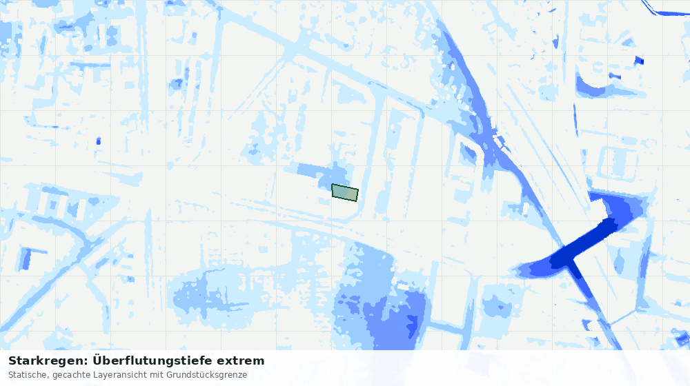 Statische Kartenansicht: Starkregen: Überflutungstiefe extrem