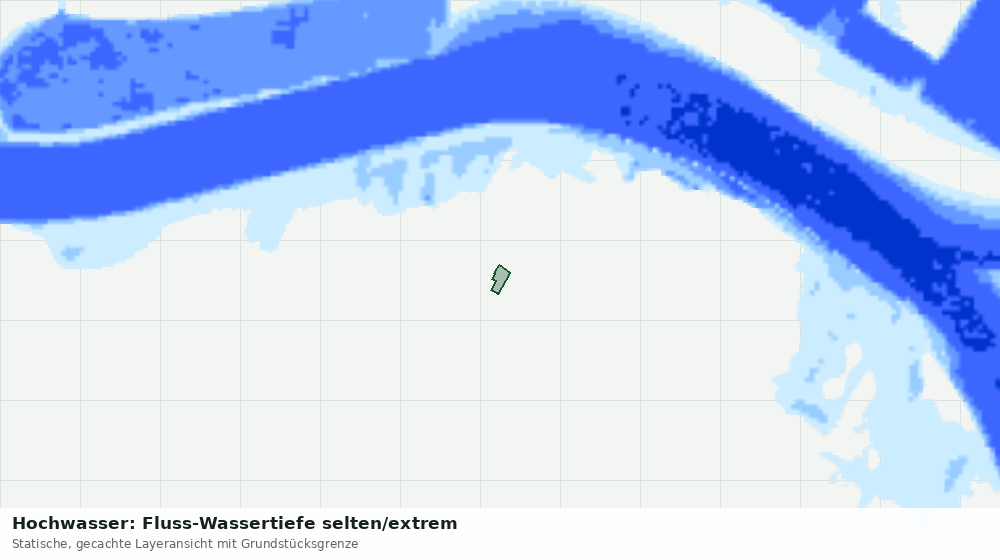 Statische Kartenansicht: Hochwasser: Fluss-Wassertiefe selten/extrem