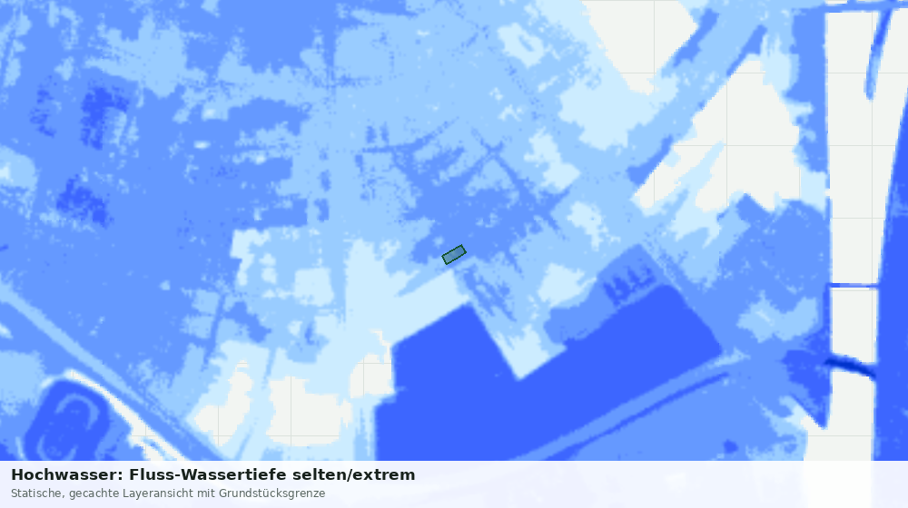 Statische Kartenansicht: Hochwasser: Fluss-Wassertiefe selten/extrem