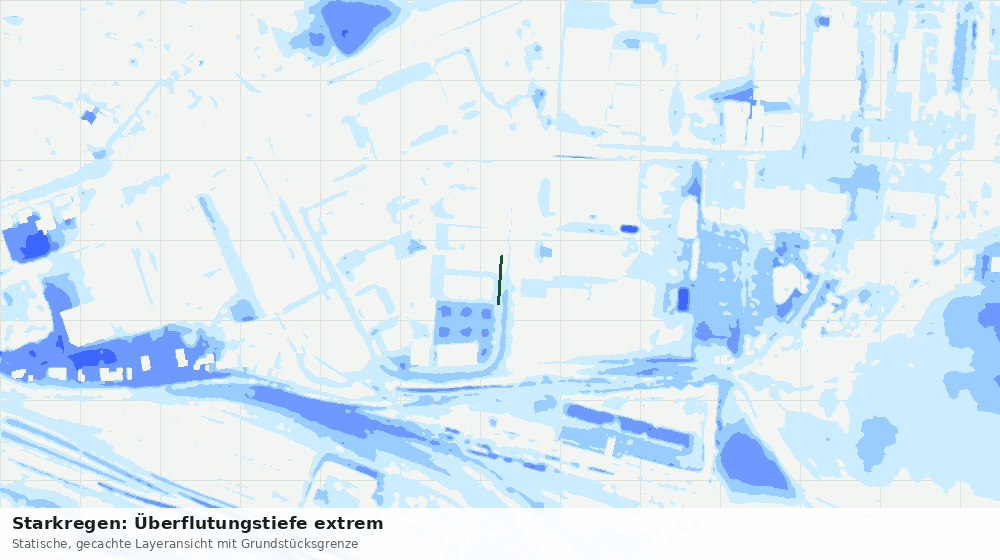Statische Kartenansicht: Starkregen: Überflutungstiefe extrem