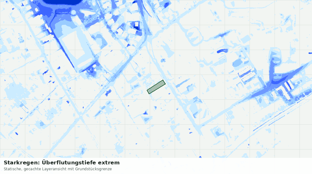 Statische Kartenansicht: Starkregen: Überflutungstiefe extrem