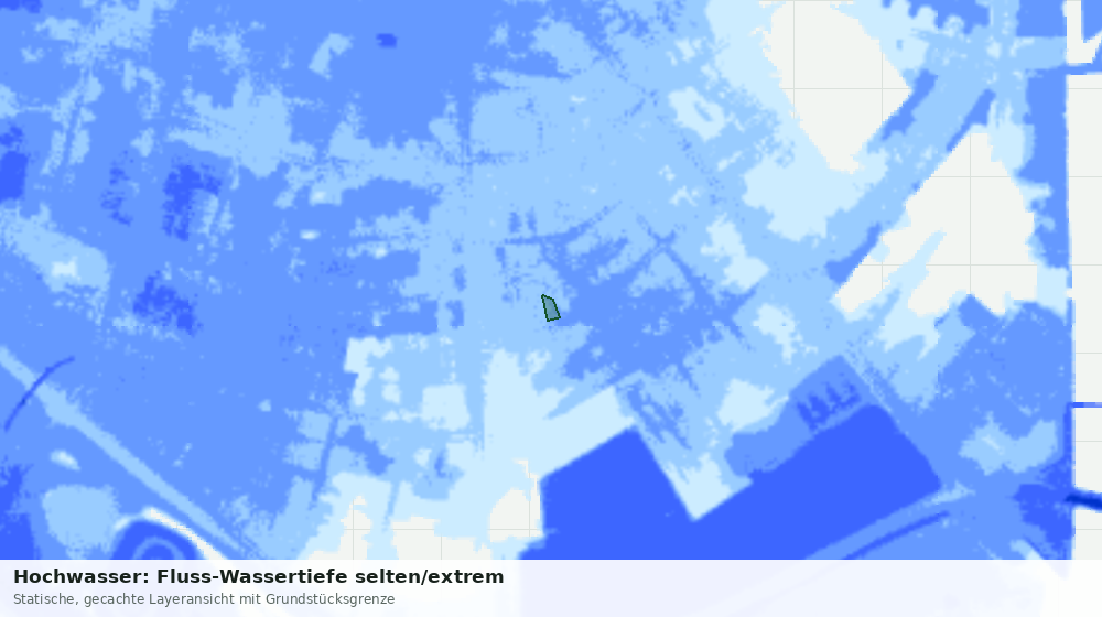 Statische Kartenansicht: Hochwasser: Fluss-Wassertiefe selten/extrem