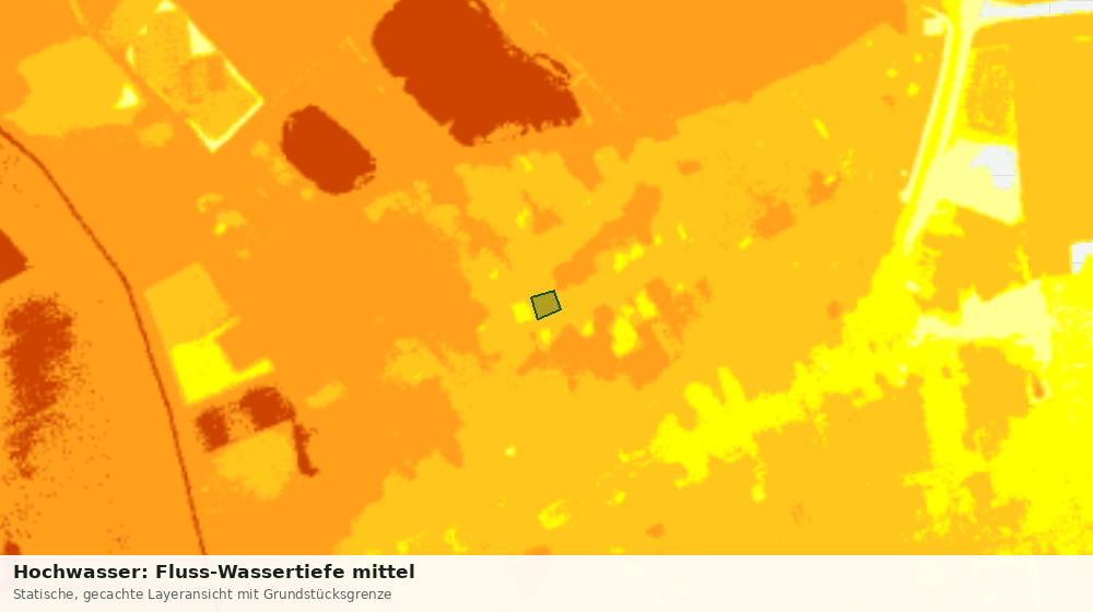Statische Kartenansicht: Hochwasser: Fluss-Wassertiefe mittel
