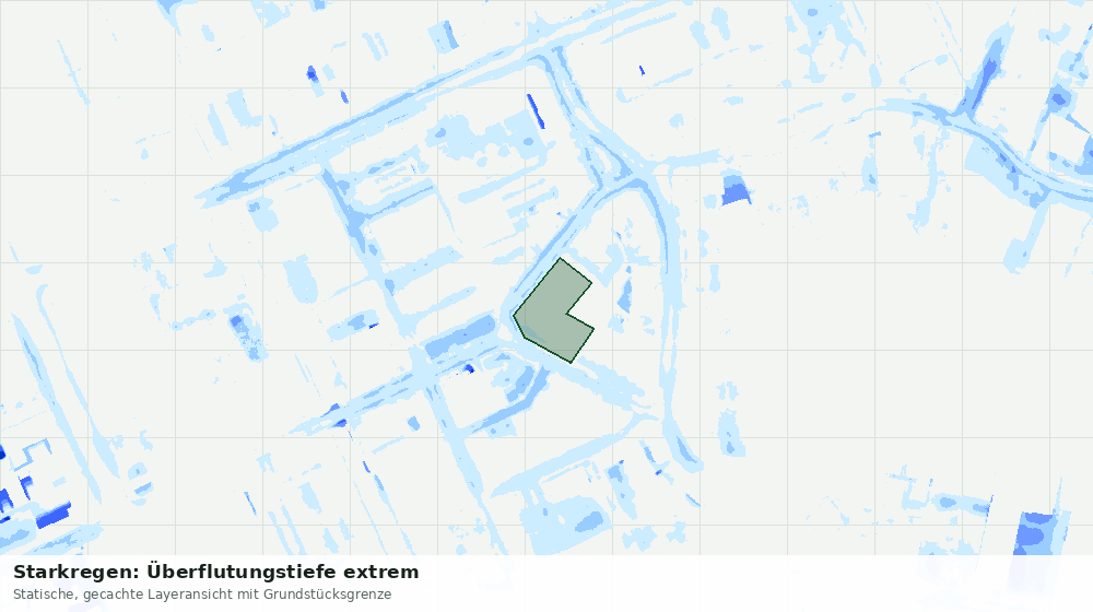 Statische Kartenansicht: Starkregen: Überflutungstiefe extrem