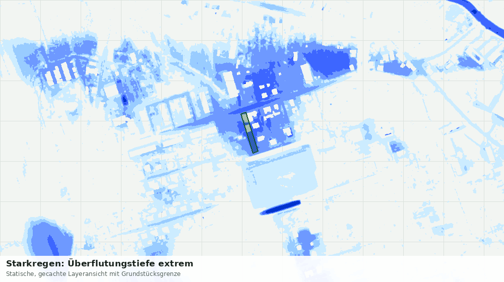 Statische Kartenansicht: Starkregen: Überflutungstiefe extrem