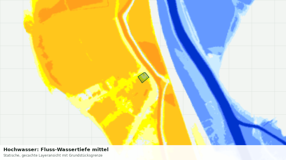 Statische Kartenansicht: Hochwasser: Fluss-Wassertiefe mittel