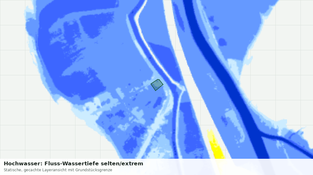 Statische Kartenansicht: Hochwasser: Fluss-Wassertiefe selten/extrem