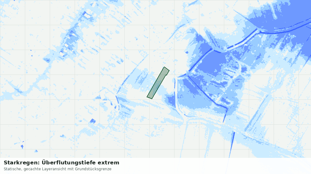 Statische Kartenansicht: Starkregen: Überflutungstiefe extrem