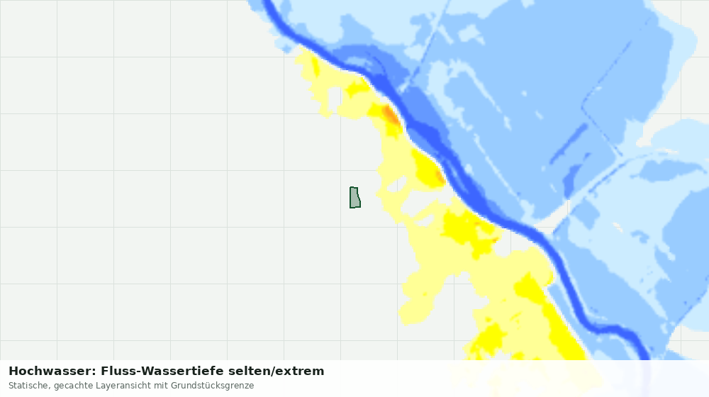 Statische Kartenansicht: Hochwasser: Fluss-Wassertiefe selten/extrem